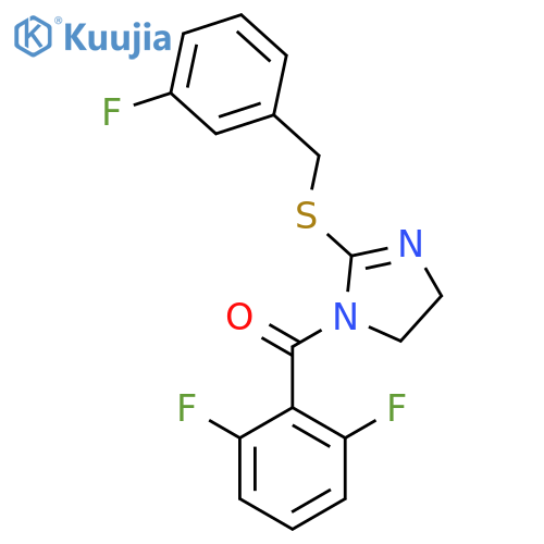 1-(2,6-difluorobenzoyl)-2-{(3-fluorophenyl)methylsulfanyl}-4,5-dihydro-1H-imidazole structure