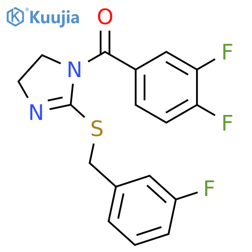 1-(3,4-difluorobenzoyl)-2-{(3-fluorophenyl)methylsulfanyl}-4,5-dihydro-1H-imidazole structure