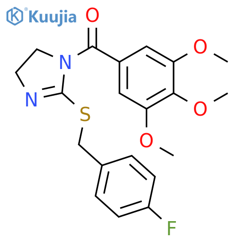 2-{(4-fluorophenyl)methylsulfanyl}-1-(3,4,5-trimethoxybenzoyl)-4,5-dihydro-1H-imidazole structure