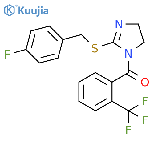 2-{(4-fluorophenyl)methylsulfanyl}-1-2-(trifluoromethyl)benzoyl-4,5-dihydro-1H-imidazole structure