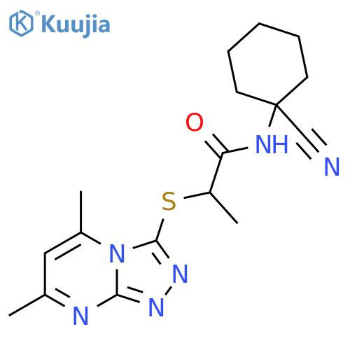 N-(1-Cyanocyclohexyl)-2-((5,7-dimethyl-[1,2,4]triazolo[4,3-a]pyrimidin-3-yl)thio)propanamide structure
