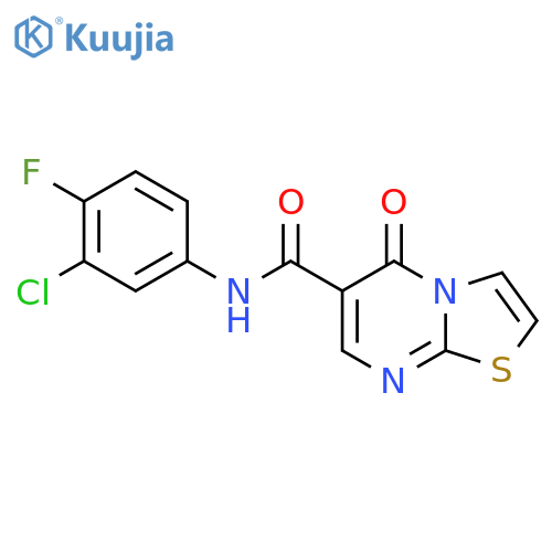 N-(3-chloro-4-fluorophenyl)-5-oxo-5H-1,3thiazolo3,2-apyrimidine-6-carboxamide structure