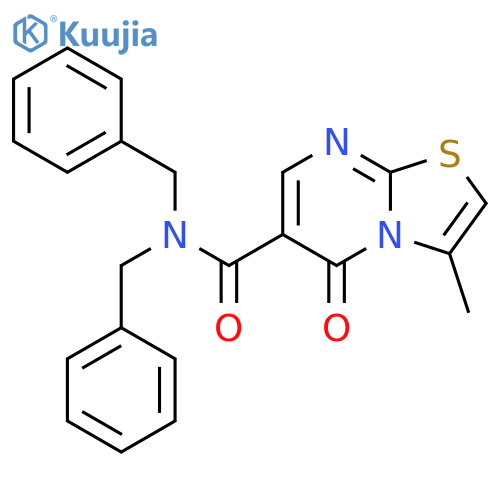 N,N-dibenzyl-3-methyl-5-oxo-5H-1,3thiazolo3,2-apyrimidine-6-carboxamide structure