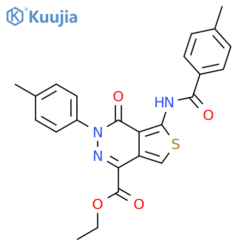 ethyl 5-(4-methylbenzamido)-3-(4-methylphenyl)-4-oxo-3H,4H-thieno3,4-dpyridazine-1-carboxylate structure