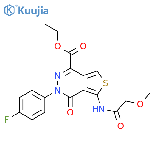 ethyl 3-(4-fluorophenyl)-5-(2-methoxyacetamido)-4-oxo-3H,4H-thieno3,4-dpyridazine-1-carboxylate structure