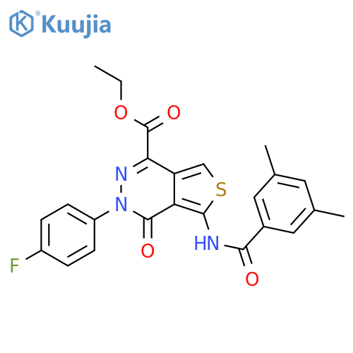 ethyl 5-(3,5-dimethylbenzamido)-3-(4-fluorophenyl)-4-oxo-3H,4H-thieno3,4-dpyridazine-1-carboxylate structure