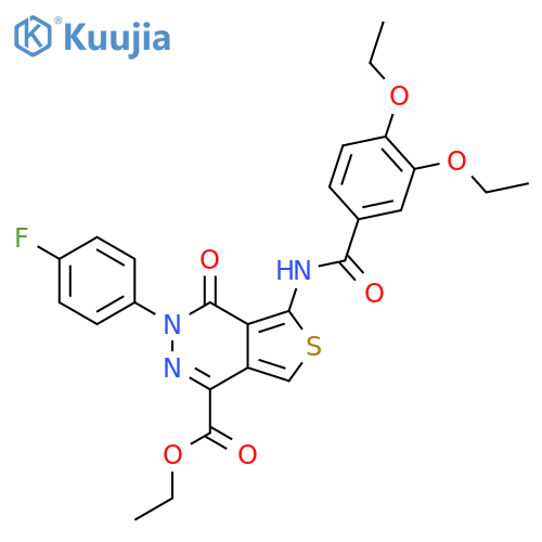 ethyl 5-(3,4-diethoxybenzamido)-3-(4-fluorophenyl)-4-oxo-3H,4H-thieno3,4-dpyridazine-1-carboxylate structure