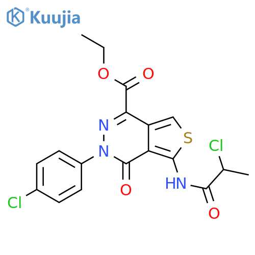 ethyl 3-(4-chlorophenyl)-5-(2-chloropropanamido)-4-oxo-3H,4H-thieno3,4-dpyridazine-1-carboxylate structure