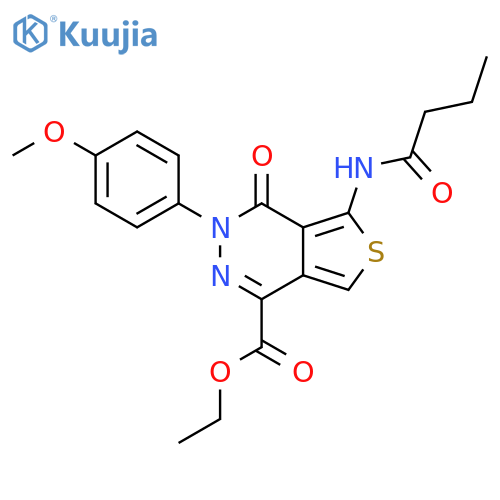 ethyl 5-butanamido-3-(4-methoxyphenyl)-4-oxo-3H,4H-thieno3,4-dpyridazine-1-carboxylate structure