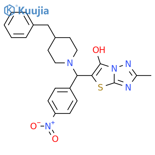 5-(4-benzylpiperidin-1-yl)(4-nitrophenyl)methyl-2-methyl-1,2,4triazolo3,2-b1,3thiazol-6-ol structure