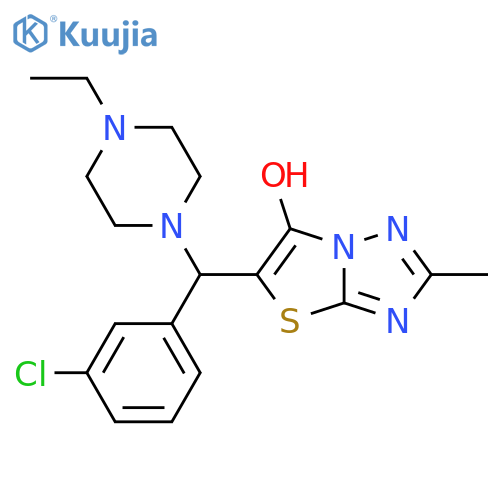 5-(3-chlorophenyl)(4-ethylpiperazin-1-yl)methyl-2-methyl-1,2,4triazolo3,2-b1,3thiazol-6-ol structure