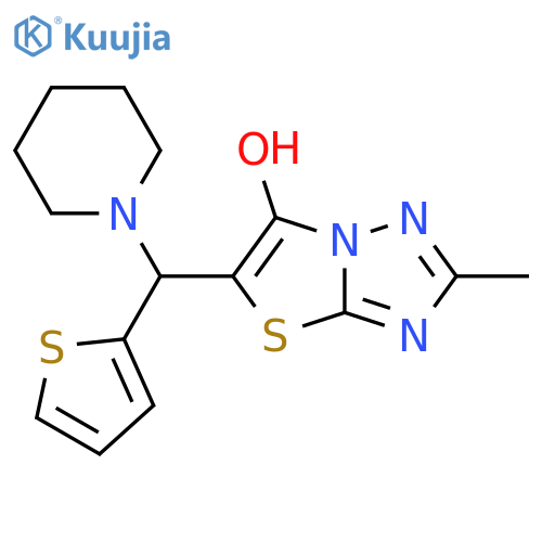 2-methyl-5-(piperidin-1-yl)(thiophen-2-yl)methyl-1,2,4triazolo3,2-b1,3thiazol-6-ol structure