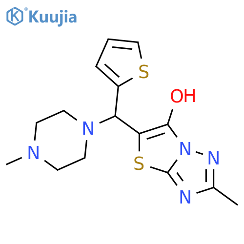 2-methyl-5-(4-methylpiperazin-1-yl)(thiophen-2-yl)methyl-1,2,4triazolo3,2-b1,3thiazol-6-ol structure