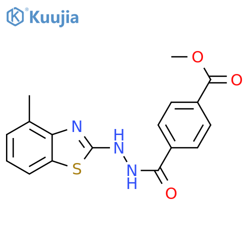methyl 4-N'-(4-methyl-1,3-benzothiazol-2-yl)hydrazinecarbonylbenzoate structure