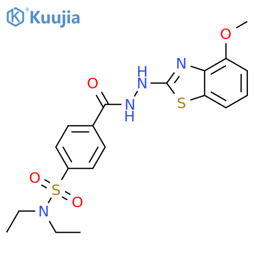 N,N-diethyl-4-N'-(4-methoxy-1,3-benzothiazol-2-yl)hydrazinecarbonylbenzene-1-sulfonamide structure
