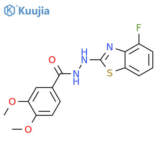N'-(4-fluoro-1,3-benzothiazol-2-yl)-3,4-dimethoxybenzohydrazide structure