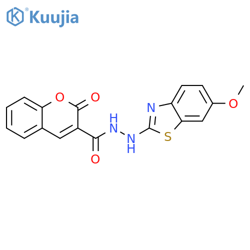 N'-(6-methoxy-1,3-benzothiazol-2-yl)-2-oxo-2H-chromene-3-carbohydrazide structure