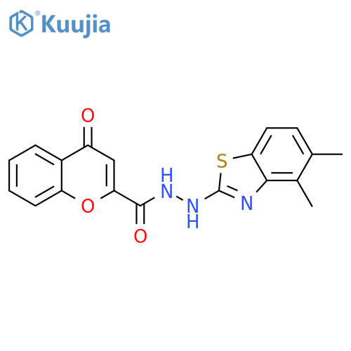 N'-(4,5-dimethyl-1,3-benzothiazol-2-yl)-4-oxo-4H-chromene-2-carbohydrazide structure