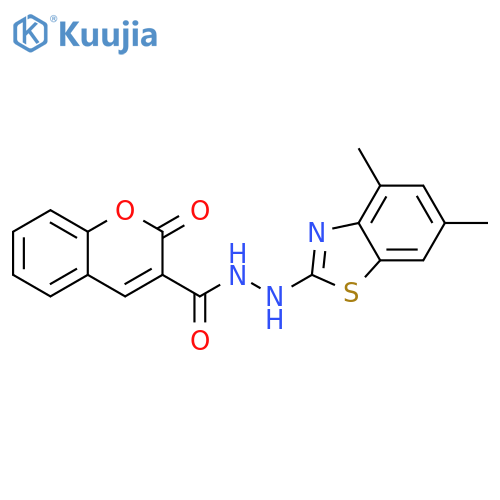 N'-(4,6-dimethyl-1,3-benzothiazol-2-yl)-2-oxo-2H-chromene-3-carbohydrazide structure