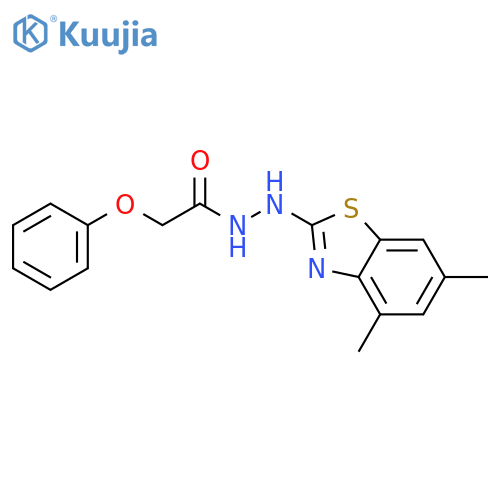 N'-(4,6-dimethyl-1,3-benzothiazol-2-yl)-2-phenoxyacetohydrazide structure