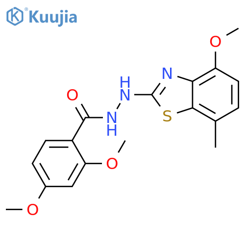 2,4-dimethoxy-N'-(4-methoxy-7-methyl-1,3-benzothiazol-2-yl)benzohydrazide structure