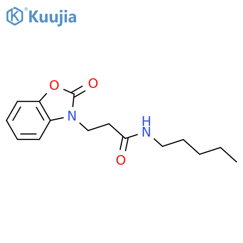 3-(2-oxo-2,3-dihydro-1,3-benzoxazol-3-yl)-N-pentylpropanamide structure