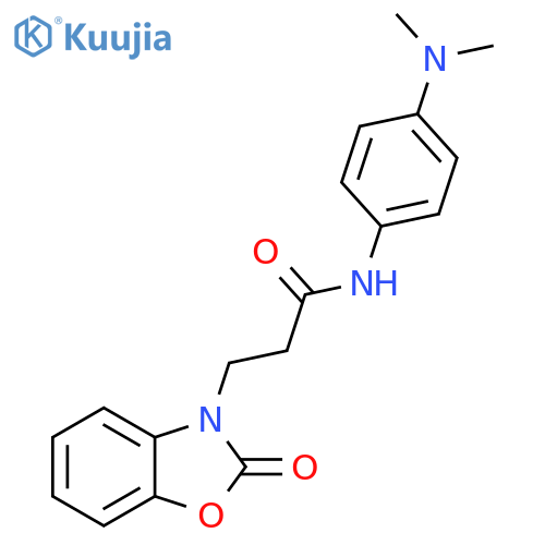 N-4-(dimethylamino)phenyl-3-(2-oxo-2,3-dihydro-1,3-benzoxazol-3-yl)propanamide structure