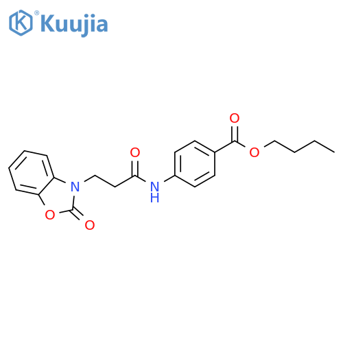 butyl 4-3-(2-oxo-2,3-dihydro-1,3-benzoxazol-3-yl)propanamidobenzoate structure