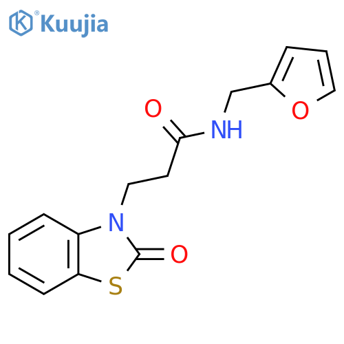 N-(furan-2-yl)methyl-3-(2-oxo-2,3-dihydro-1,3-benzothiazol-3-yl)propanamide structure