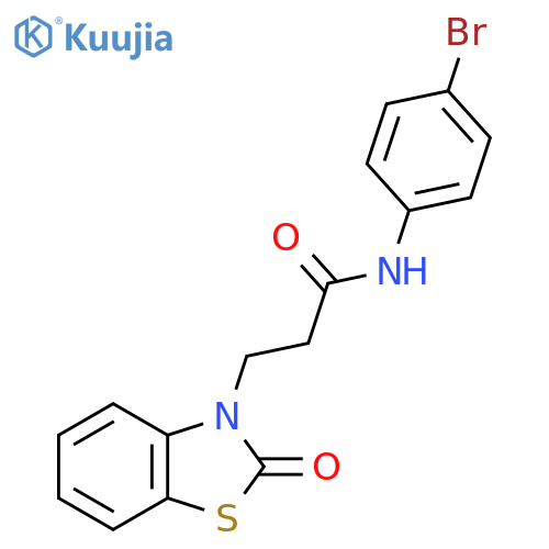 N-(4-bromophenyl)-3-(2-oxo-2,3-dihydro-1,3-benzothiazol-3-yl)propanamide structure