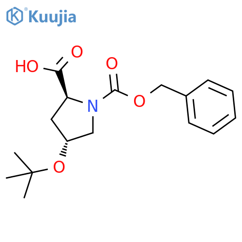 (2S,4R)-1-[(benzyloxy)carbonyl]-4-(tert-butoxy)pyrrolidine-2-carboxylic acid structure