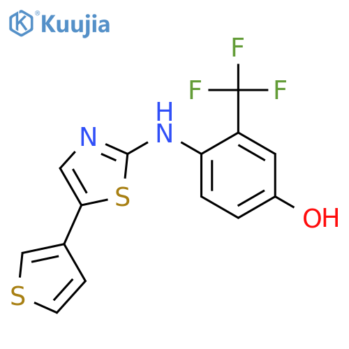 PHENOL, 4-[[5-(3-THIENYL)-2-THIAZOLYL]AMINO]-3-(TRIFLUOROMETHYL)- structure