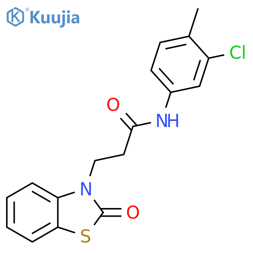 N-(3-chloro-4-methylphenyl)-3-(2-oxo-2,3-dihydro-1,3-benzothiazol-3-yl)propanamide structure