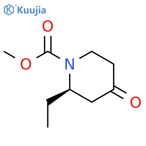 1-Piperidinecarboxylic acid, 2-ethyl-4-oxo-, methyl ester, (2R)- structure