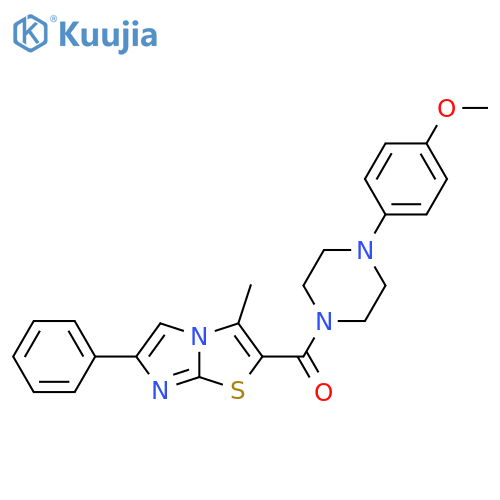 1-(4-methoxyphenyl)-4-{3-methyl-6-phenylimidazo2,1-b1,3thiazole-2-carbonyl}piperazine structure