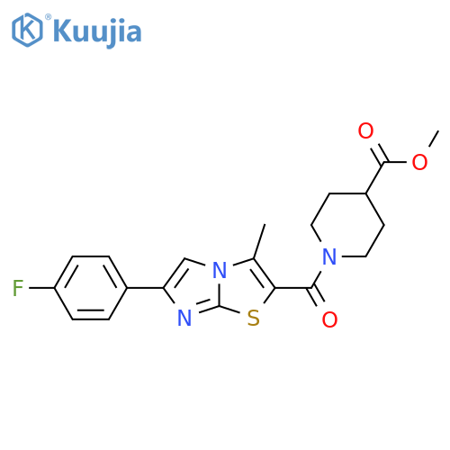 methyl 1-6-(4-fluorophenyl)-3-methylimidazo2,1-b1,3thiazole-2-carbonylpiperidine-4-carboxylate structure