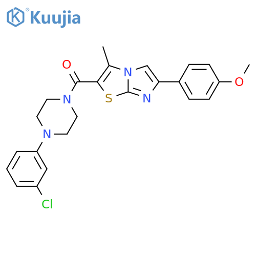 1-(3-chlorophenyl)-4-6-(4-methoxyphenyl)-3-methylimidazo2,1-b1,3thiazole-2-carbonylpiperazine structure