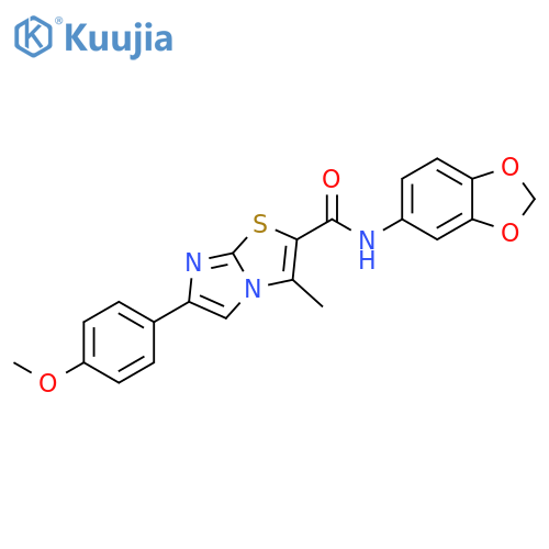 N-(2H-1,3-benzodioxol-5-yl)-6-(4-methoxyphenyl)-3-methylimidazo2,1-b1,3thiazole-2-carboxamide structure