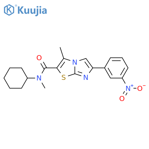 N-cyclohexyl-N,3-dimethyl-6-(3-nitrophenyl)imidazo[2,1-b][1,3]thiazole-2-carboxamide structure
