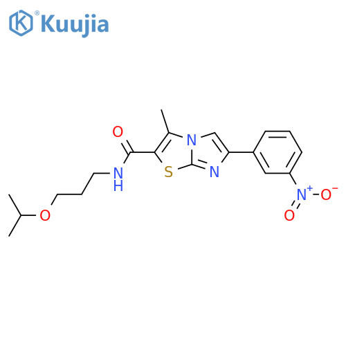 3-methyl-6-(3-nitrophenyl)-N-3-(propan-2-yloxy)propylimidazo2,1-b1,3thiazole-2-carboxamide structure