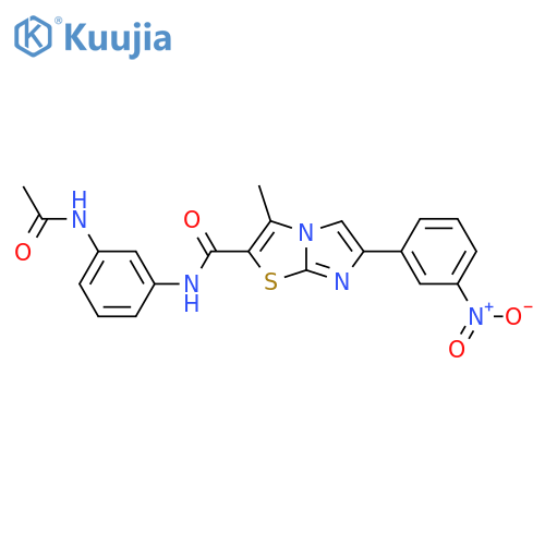 N-(3-acetamidophenyl)-3-methyl-6-(3-nitrophenyl)imidazo2,1-b1,3thiazole-2-carboxamide structure
