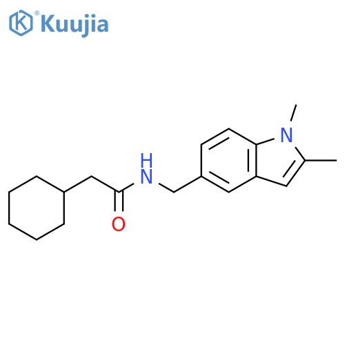 2-cyclohexyl-N-(1,2-dimethyl-1H-indol-5-yl)methylacetamide structure