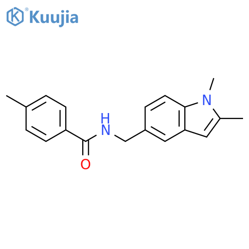 N-(1,2-dimethyl-1H-indol-5-yl)methyl-4-methylbenzamide structure