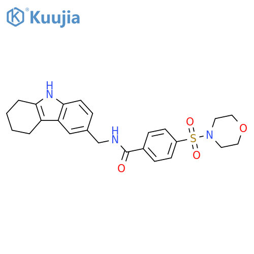 4-(morpholine-4-sulfonyl)-N-(2,3,4,9-tetrahydro-1H-carbazol-6-yl)methylbenzamide structure
