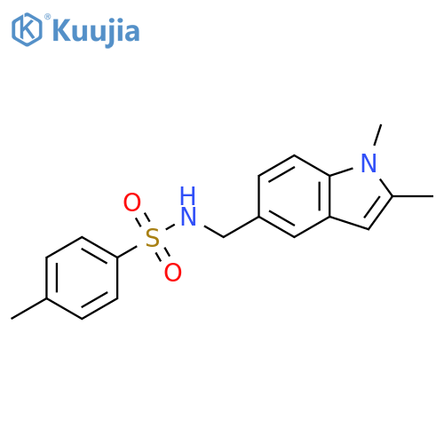 N-(1,2-dimethyl-1H-indol-5-yl)methyl-4-methylbenzene-1-sulfonamide structure