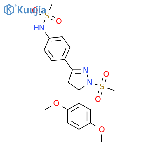 N-{4-5-(2,5-dimethoxyphenyl)-1-methanesulfonyl-4,5-dihydro-1H-pyrazol-3-ylphenyl}methanesulfonamide structure