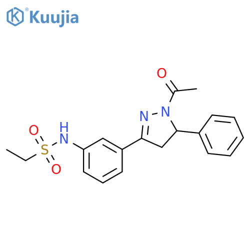 N-3-(1-acetyl-5-phenyl-4,5-dihydro-1H-pyrazol-3-yl)phenylethane-1-sulfonamide structure