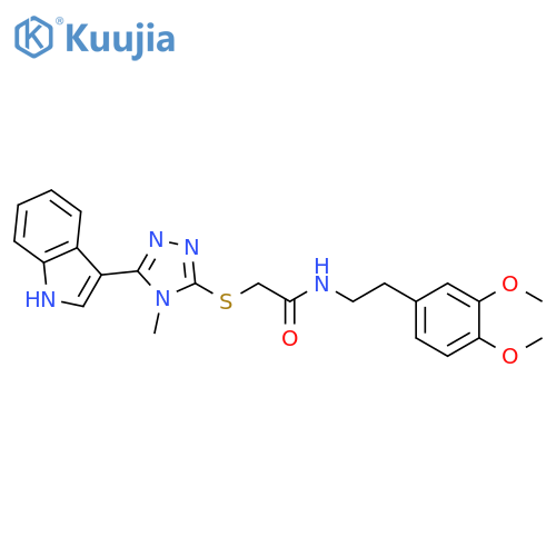 N-2-(3,4-dimethoxyphenyl)ethyl-2-{5-(1H-indol-3-yl)-4-methyl-4H-1,2,4-triazol-3-ylsulfanyl}acetamide structure