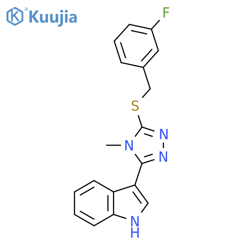 3-(5-{(3-fluorophenyl)methylsulfanyl}-4-methyl-4H-1,2,4-triazol-3-yl)-1H-indole structure