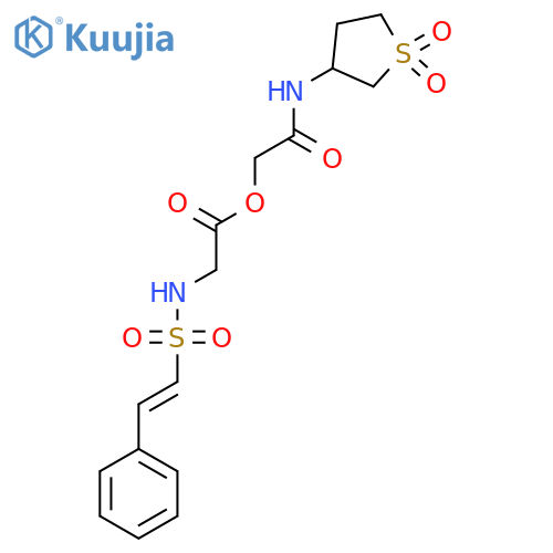 [(1,1-Dioxo-1lambda6-thiolan-3-yl)carbamoyl]methyl 2-(2-phenylethenesulfonamido)acetate structure